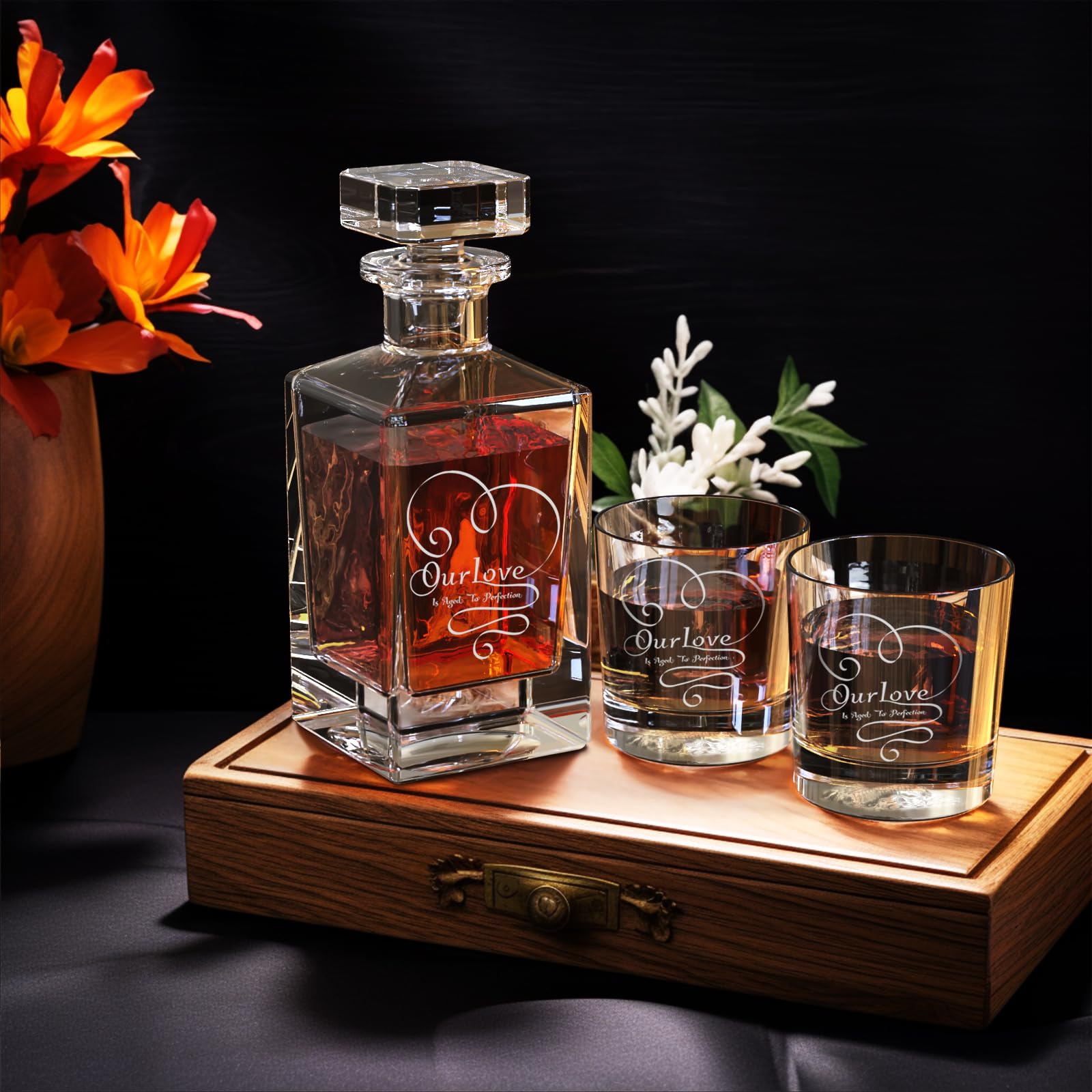 Amazon.com | ZCXQM Whiskey Decanter Set, 27 oz Liquor Decanter
